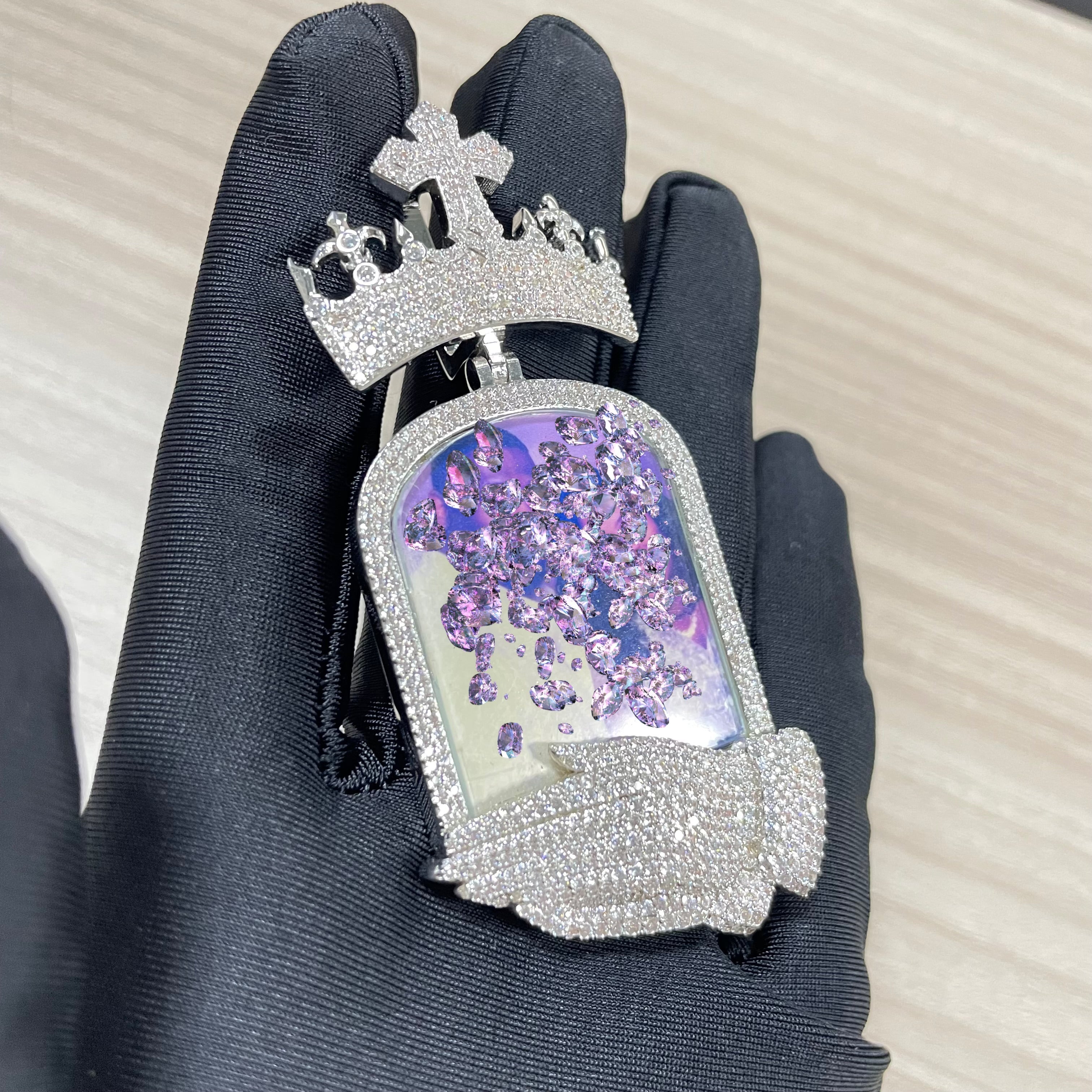 S925 Moissanite Photo Frame Pendant