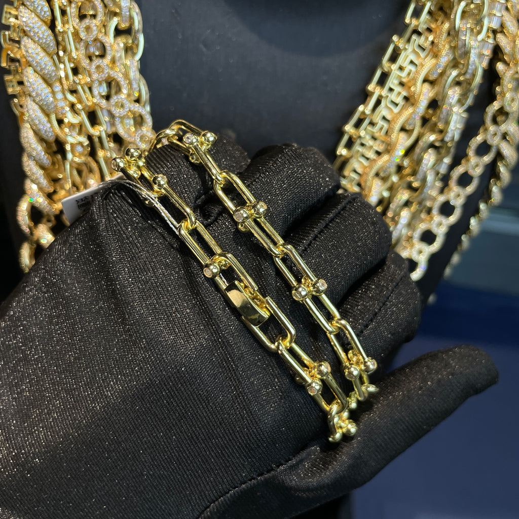 5mm Moissanite U-Shape Linked Necklace