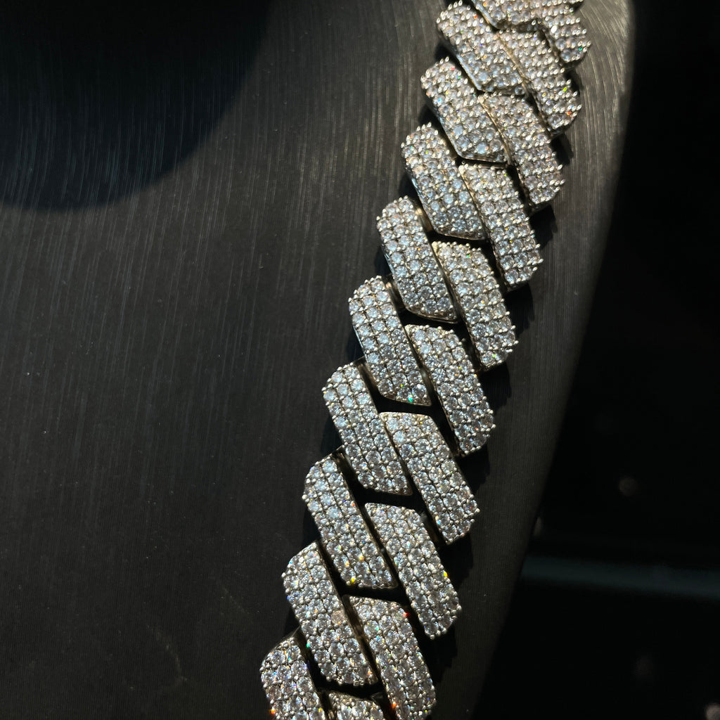 25mm Hip Hop Moissanite Rhombus Cuban Chain