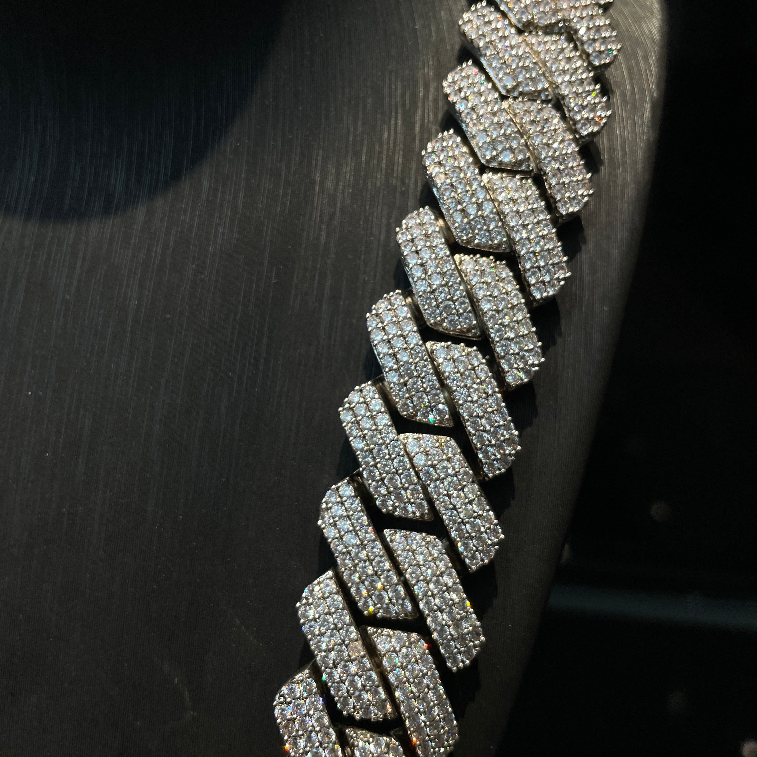 25mm Hip Hop Moissanite Rhombus Cuban Chain