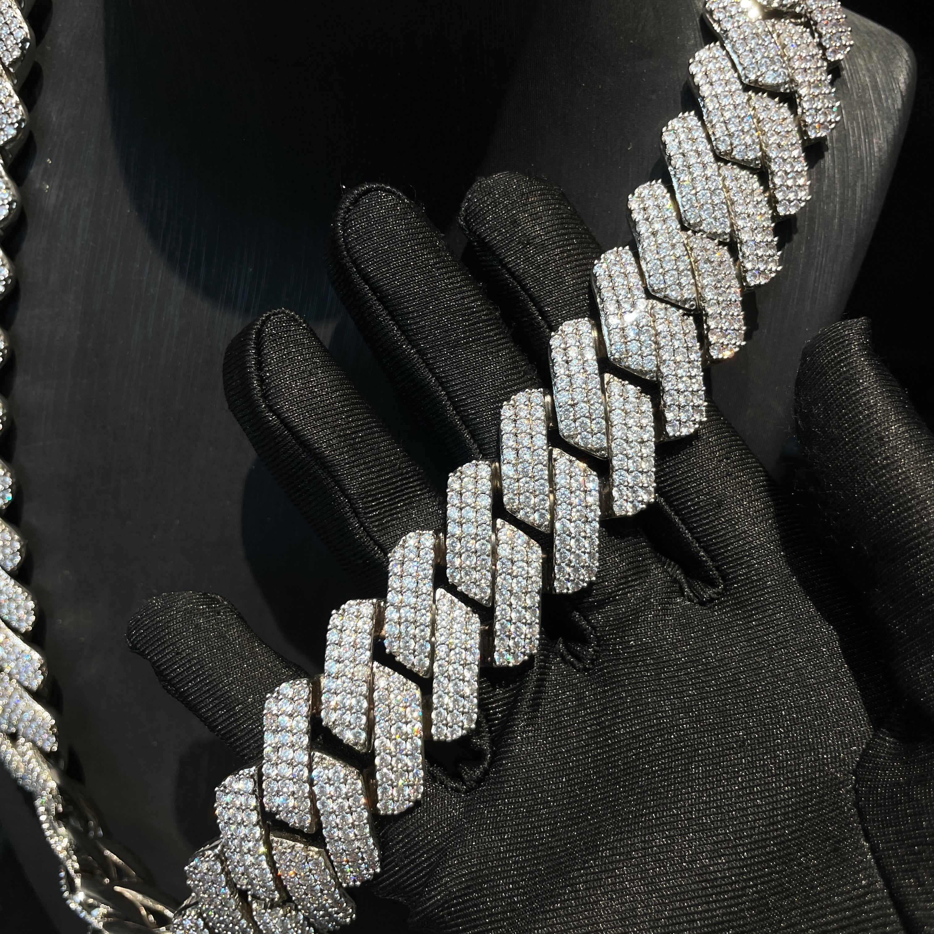 25mm Hip Hop Moissanite Rhombus Cuban Chain