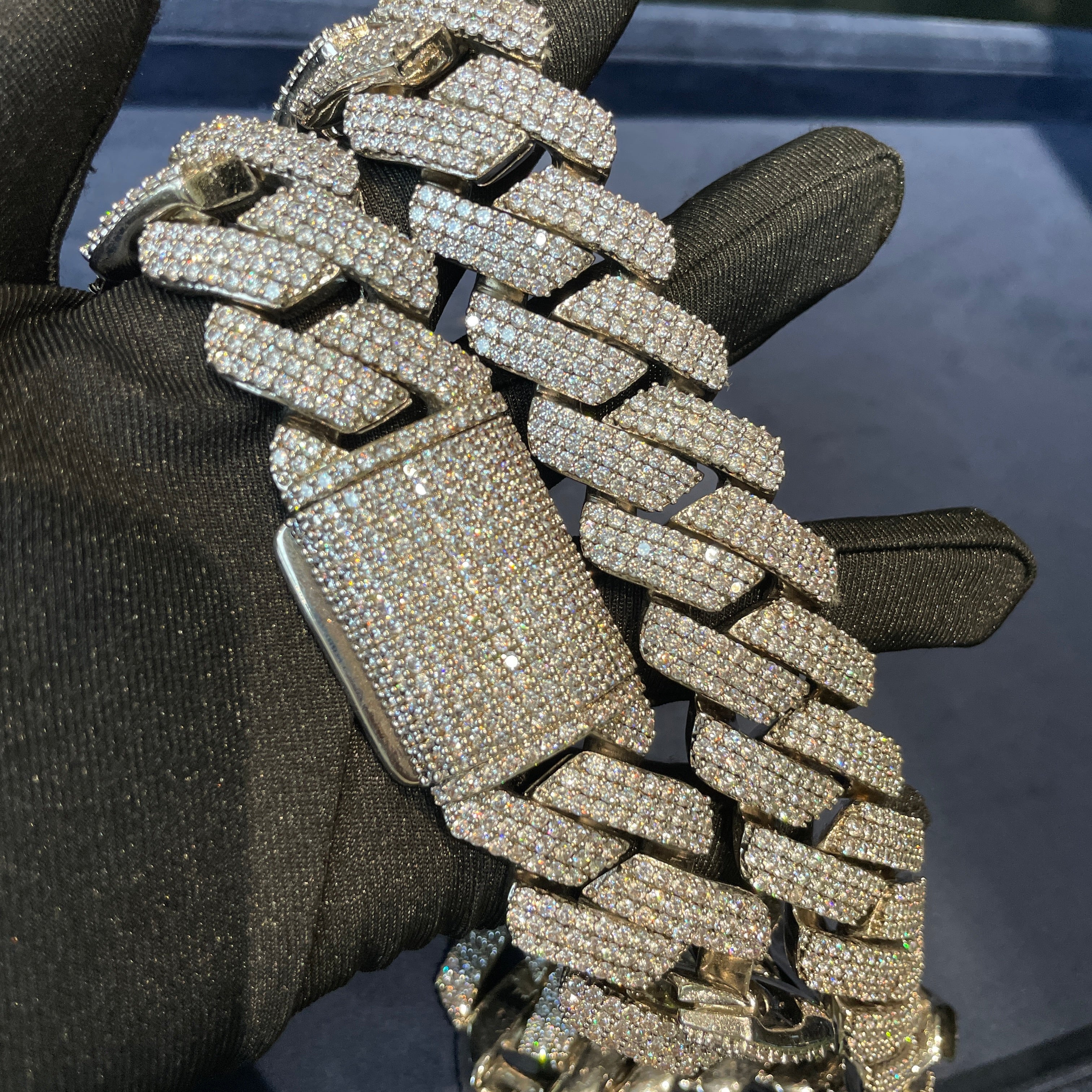 25mm Hip Hop Moissanite Rhombus Cuban Chain