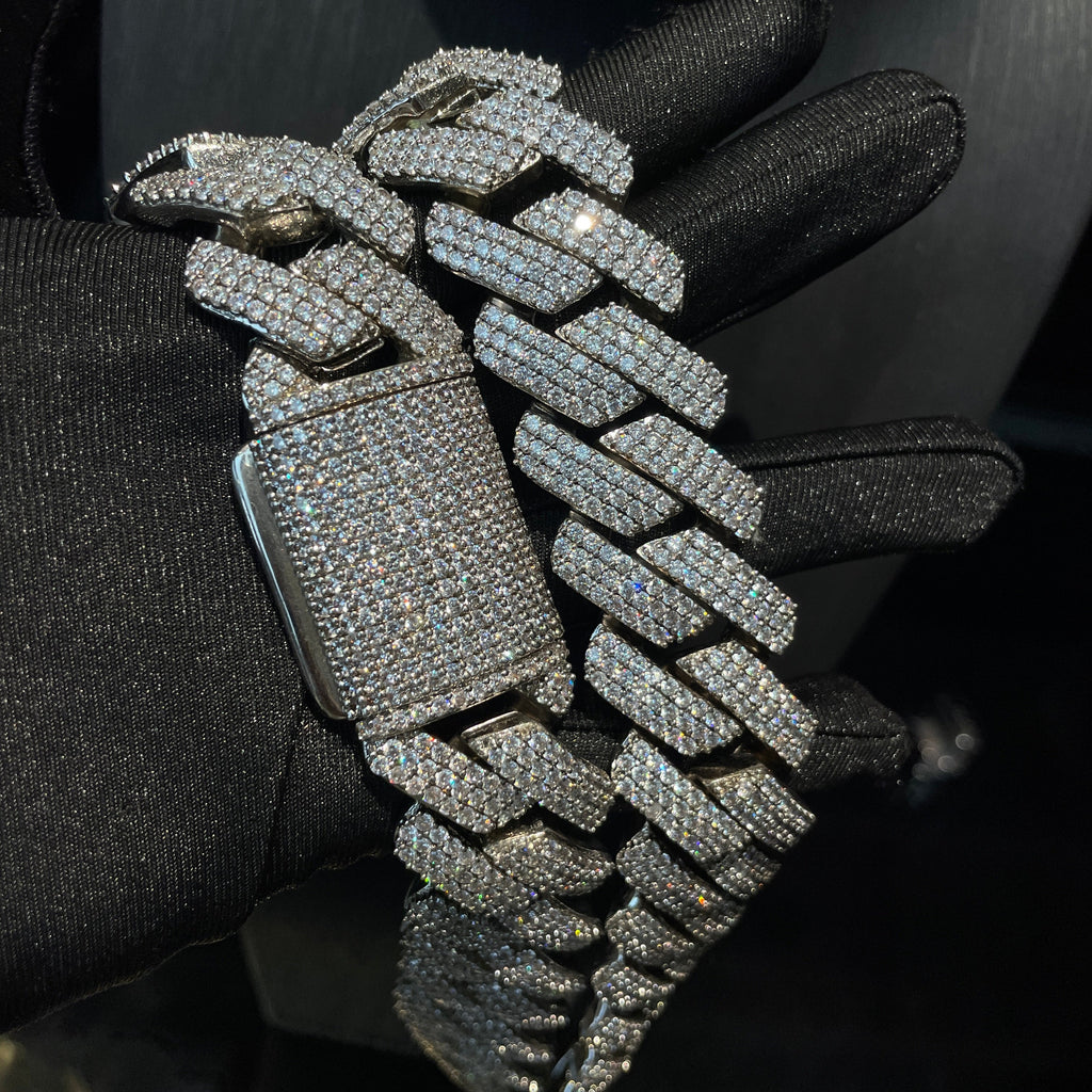 25mm Hip Hop Moissanite Rhombus Cuban Chain