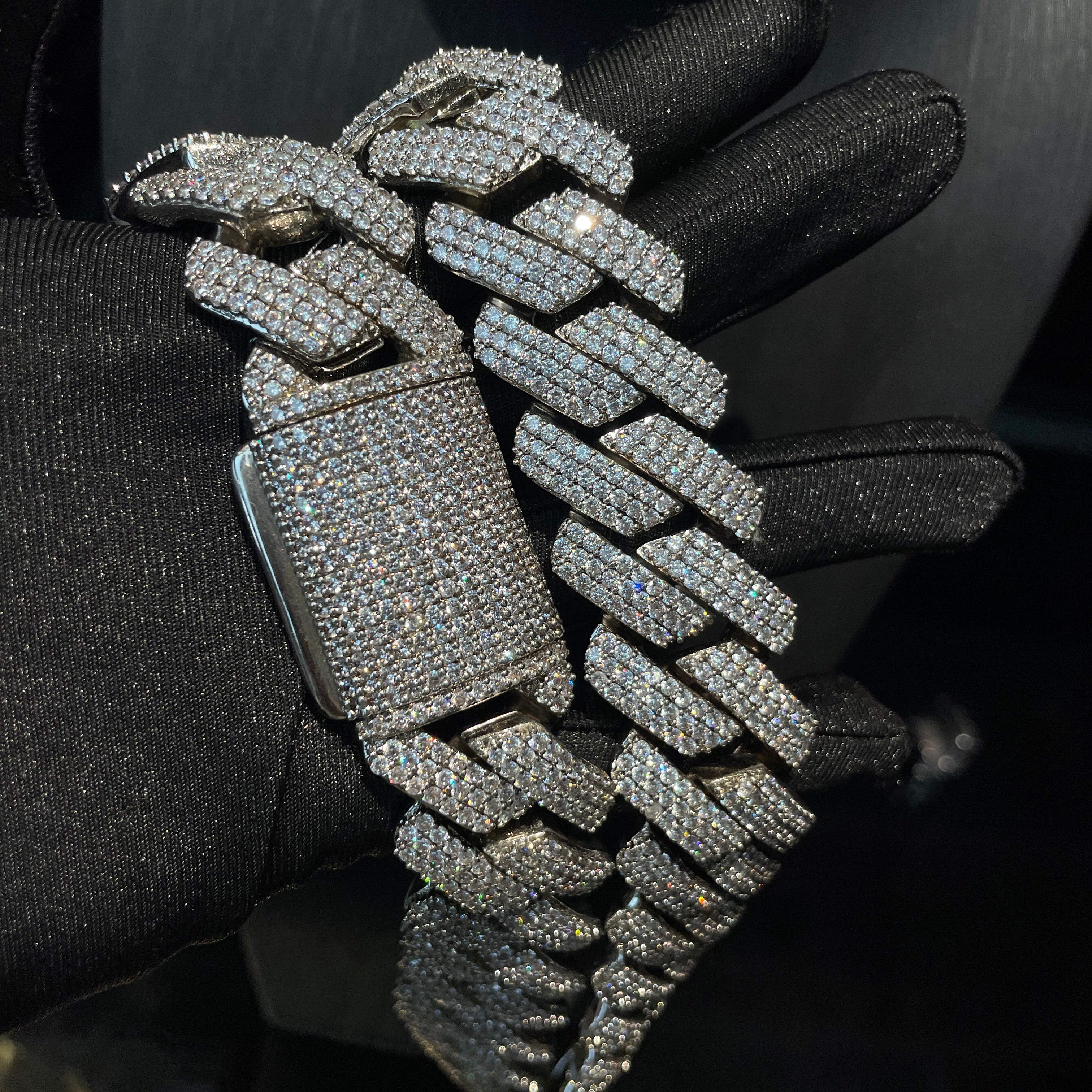 25mm Hip Hop Moissanite Rhombus Cuban Chain