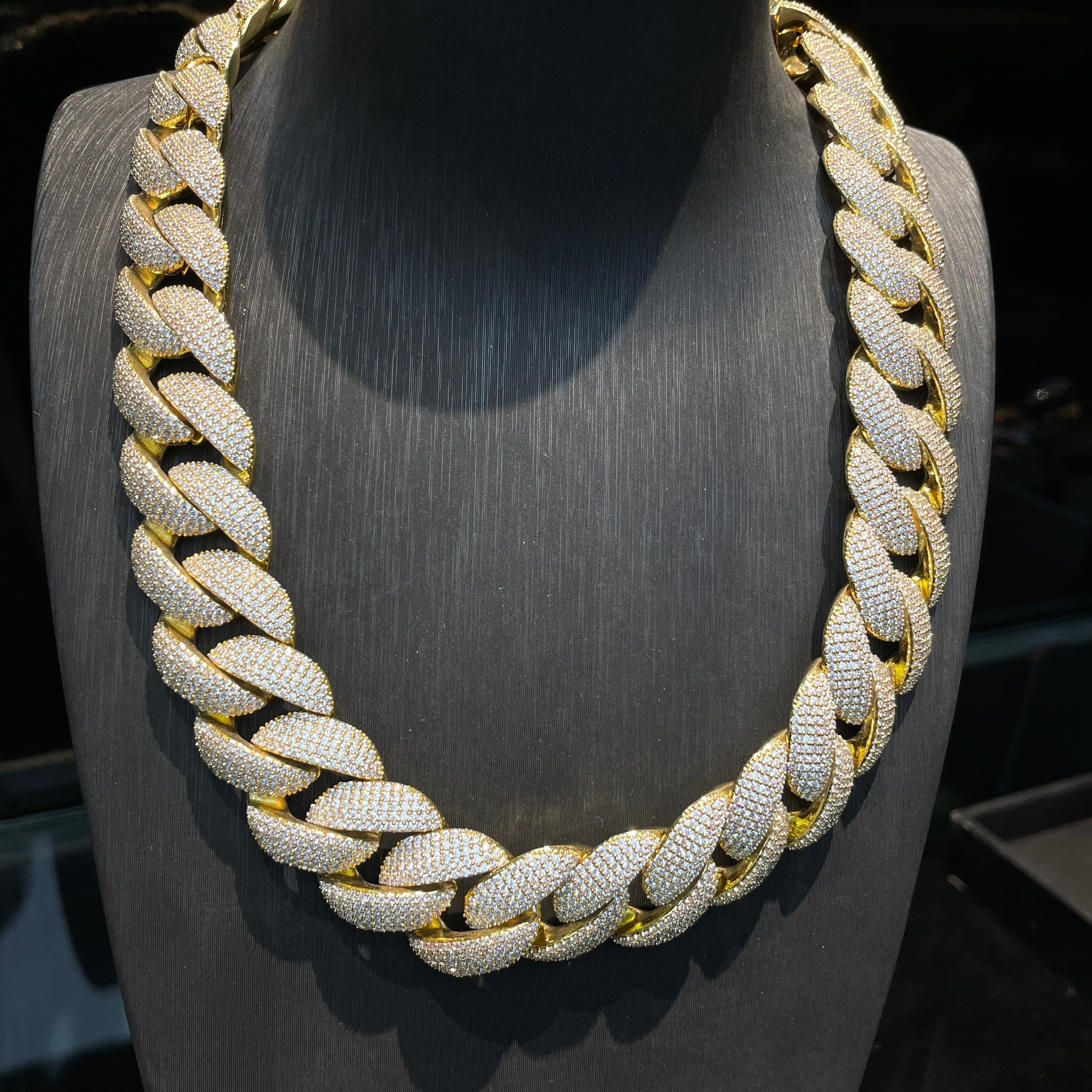 25mm Hip Hop Moissanite Bubble Cuban Chain