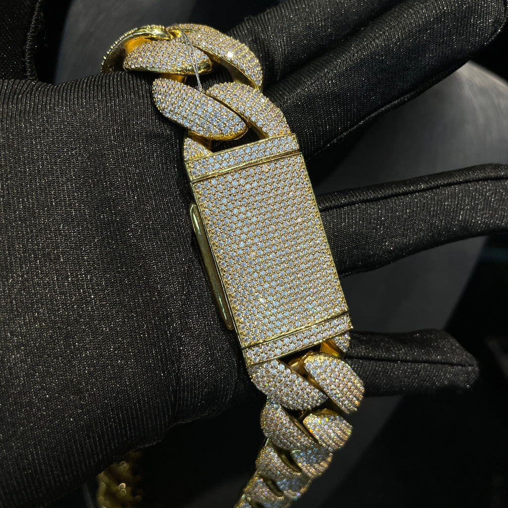 25mm Hip Hop Moissanite Bubble Cuban Chain