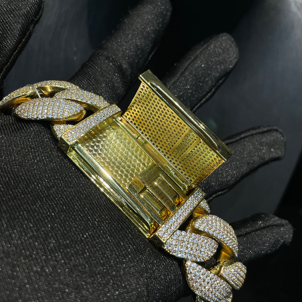 25mm Hip Hop Moissanite Bubble Cuban Chain