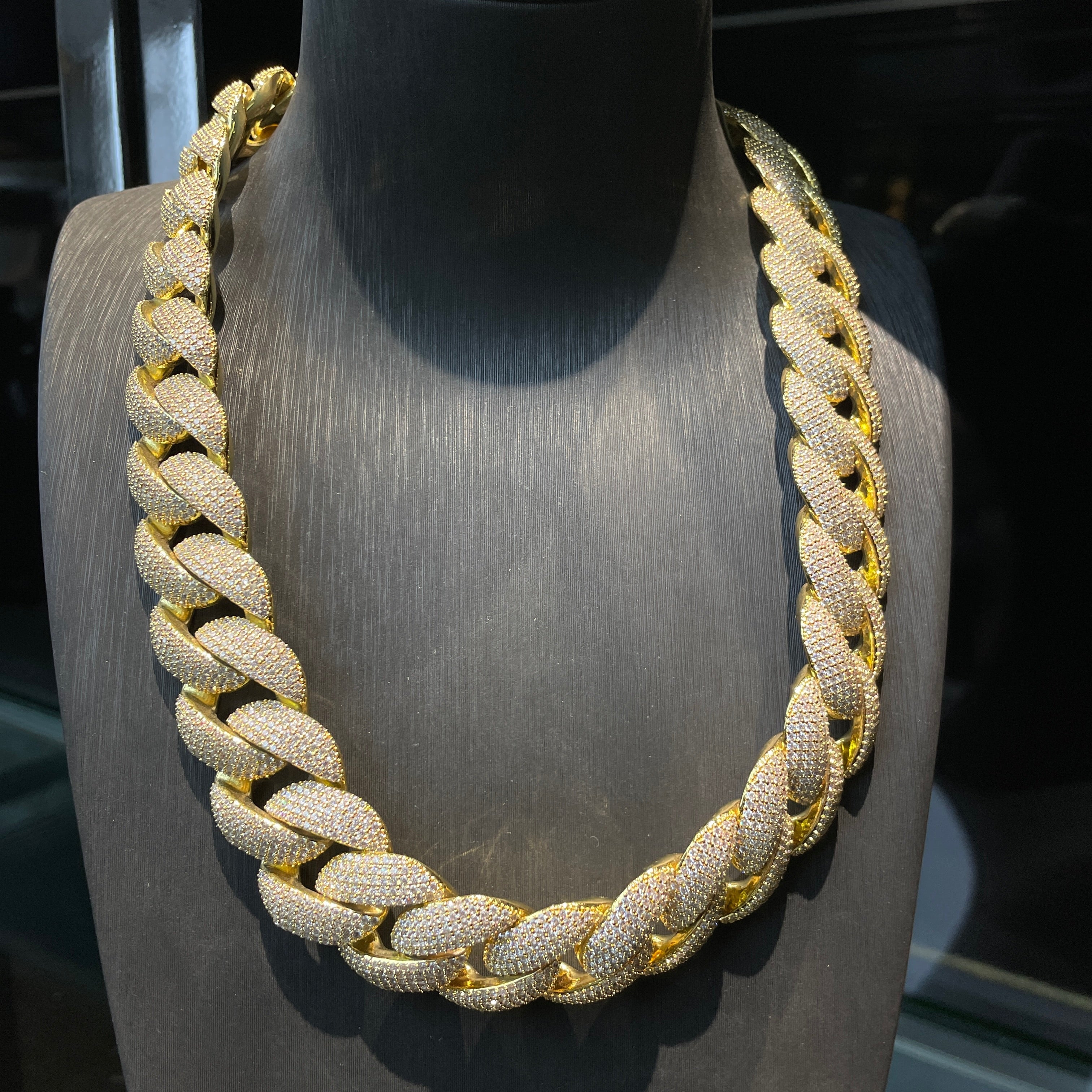 25mm Hip Hop Moissanite Bubble Cuban Chain