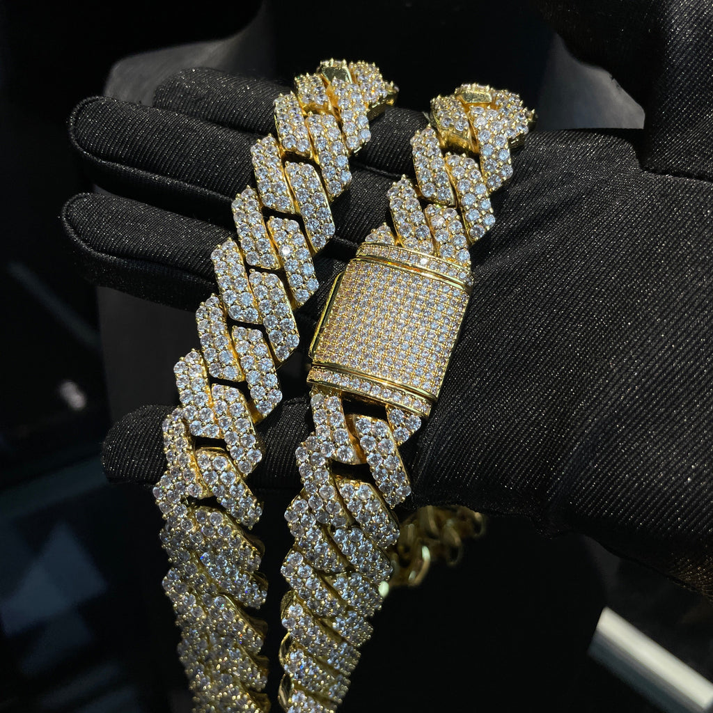 20mm Moissanite Full Drill Dense Rhombus Cuban Chain