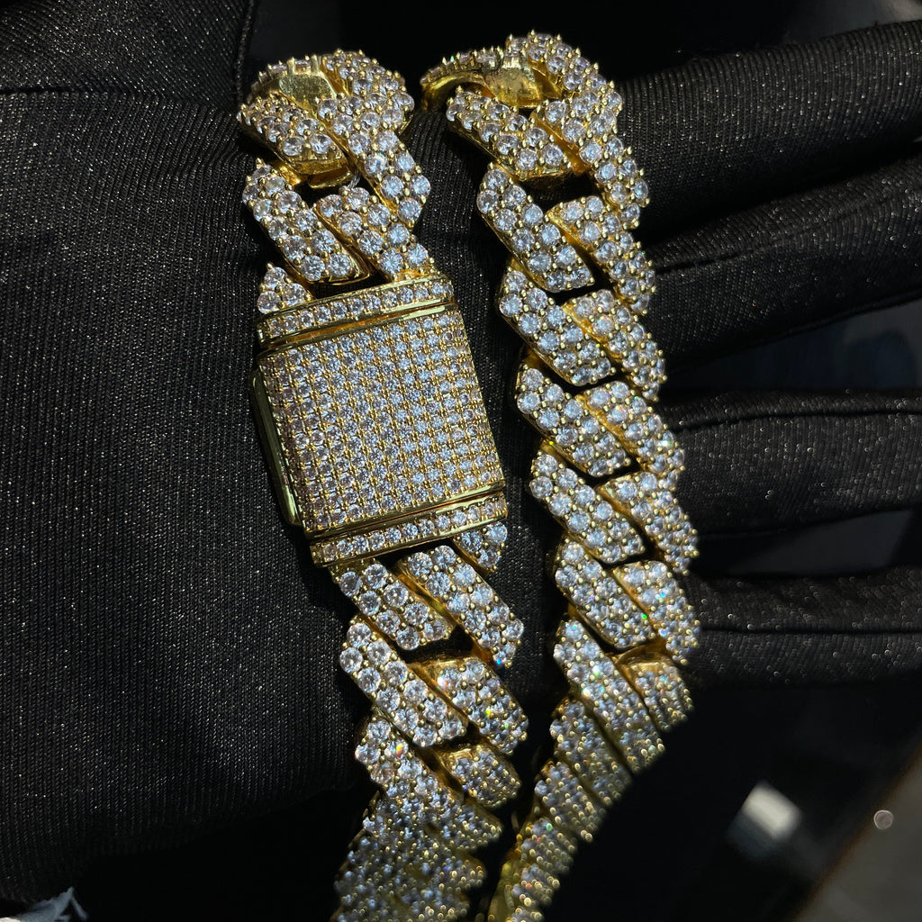 20mm Moissanite Full Drill Dense Rhombus Cuban Chain