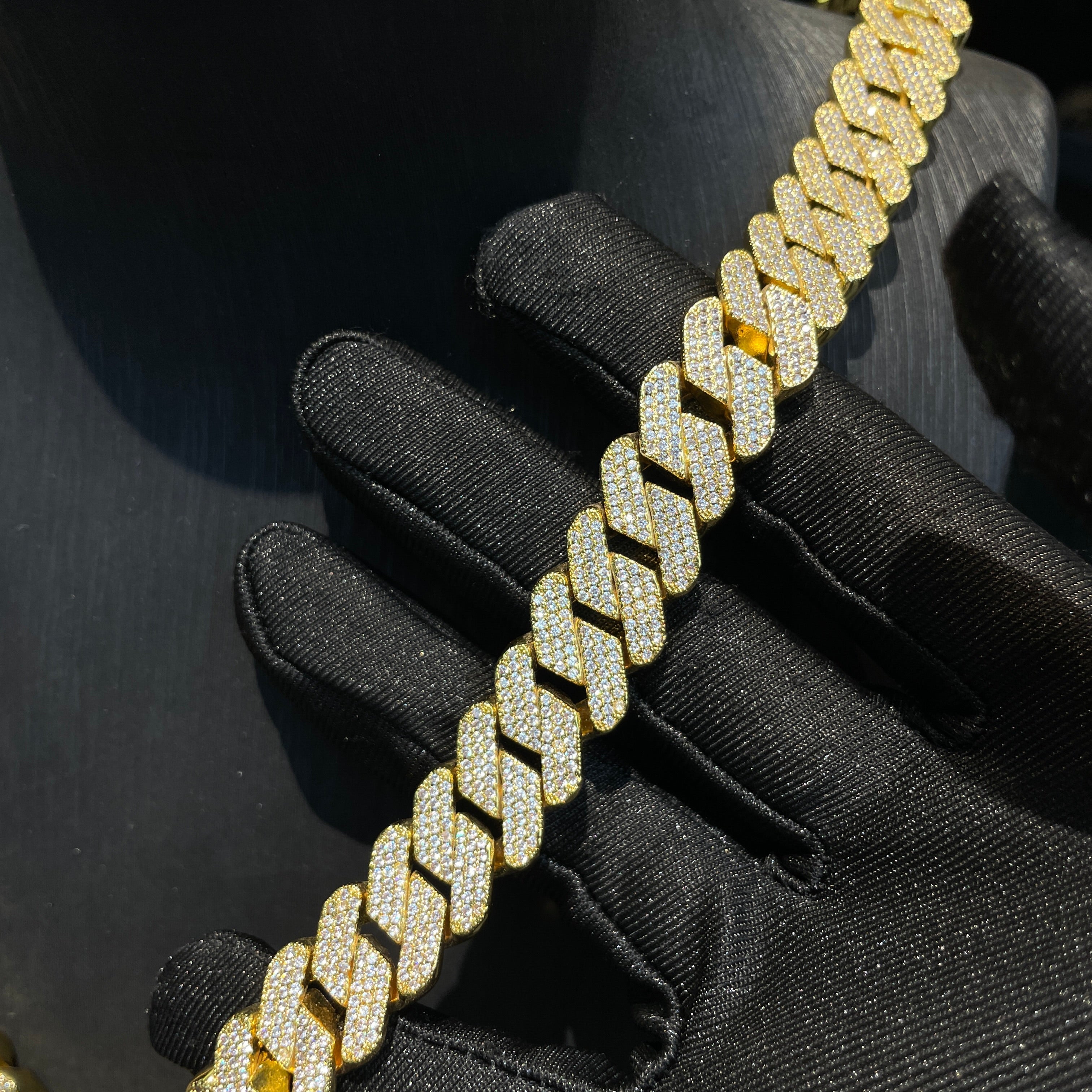 14mm Moissanite Rhombus Cuban Chain