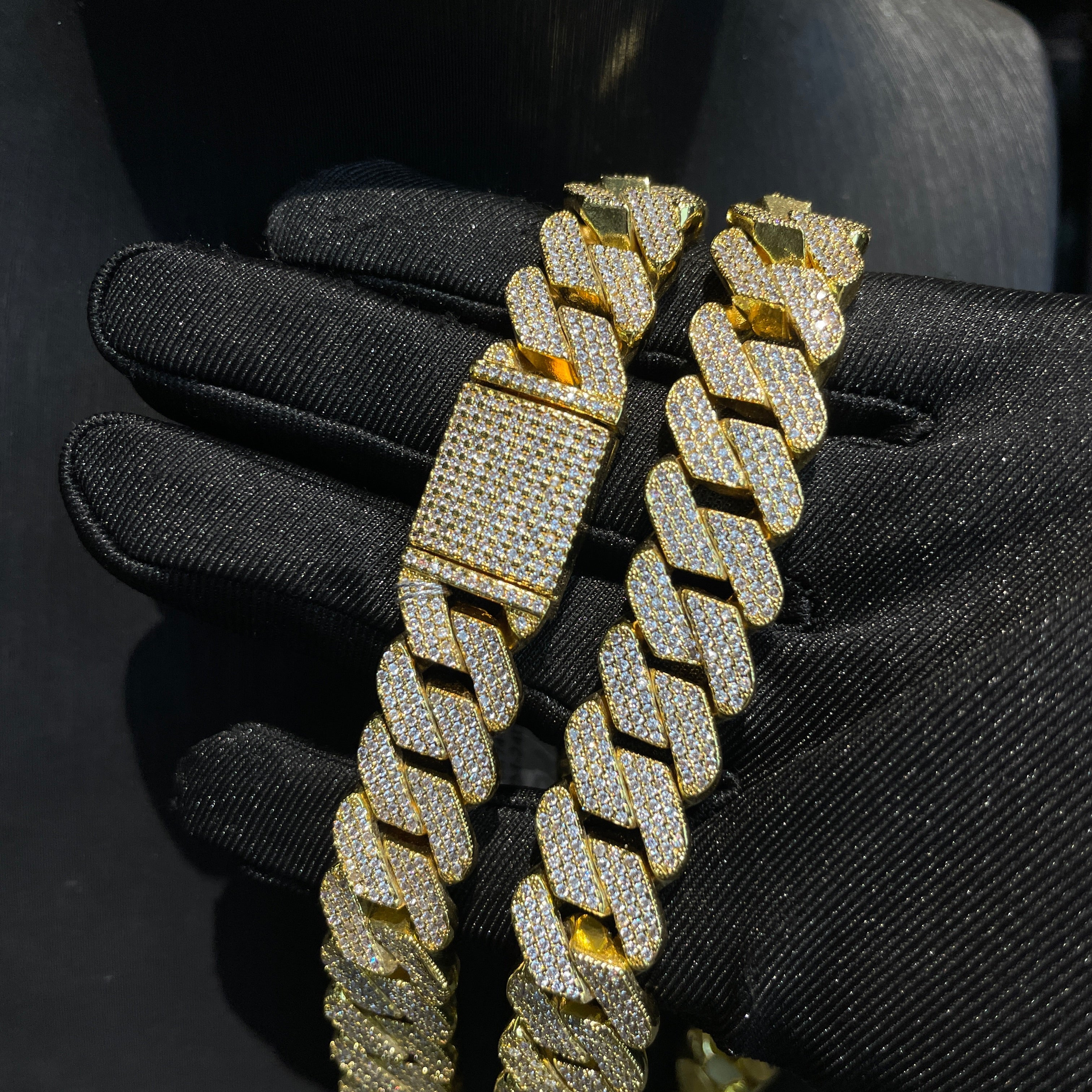 14mm Moissanite Rhombus Cuban Chain