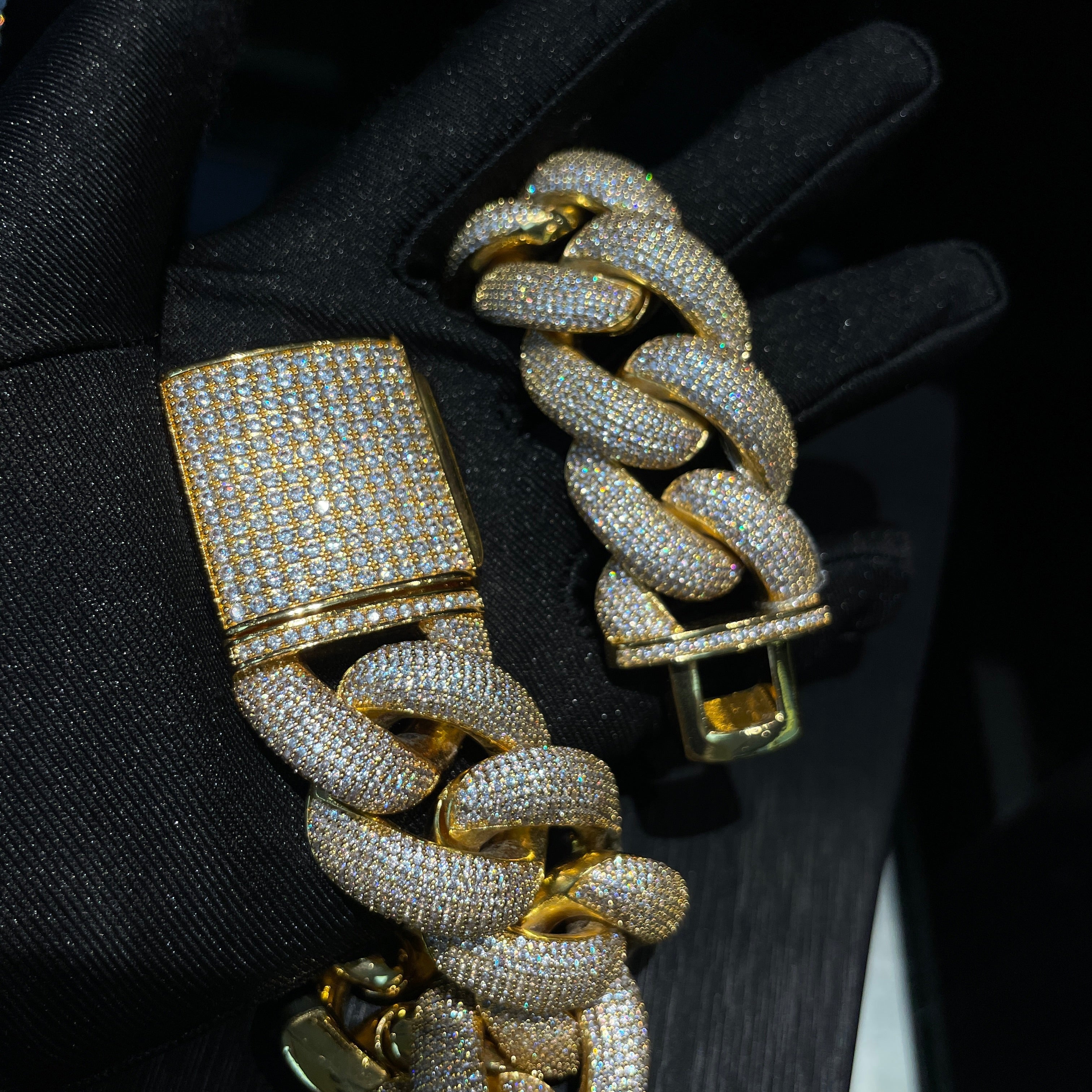 25mm Moissanite Hip-Hop Full-Diamond Cuban Chain