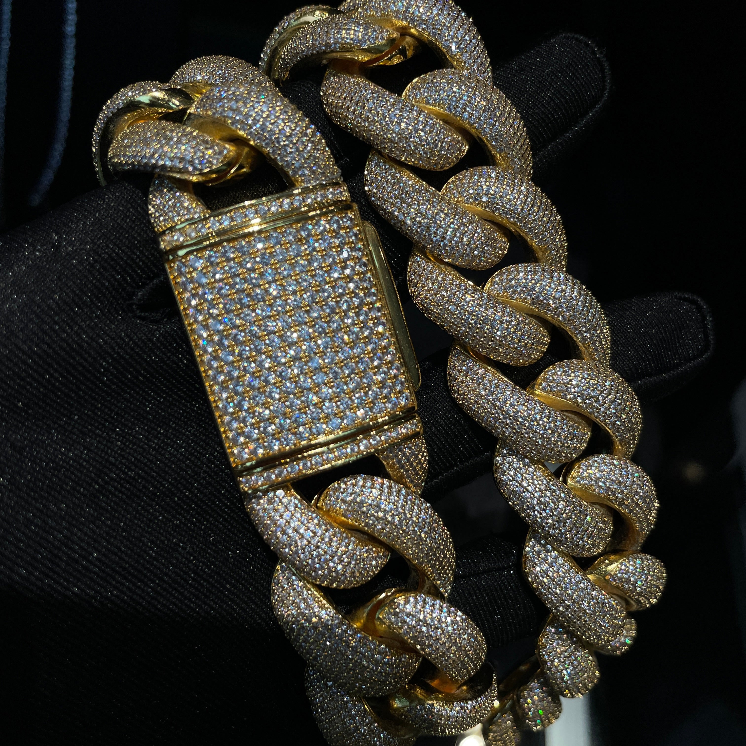 25mm Moissanite Hip-Hop Full-Diamond Cuban Chain