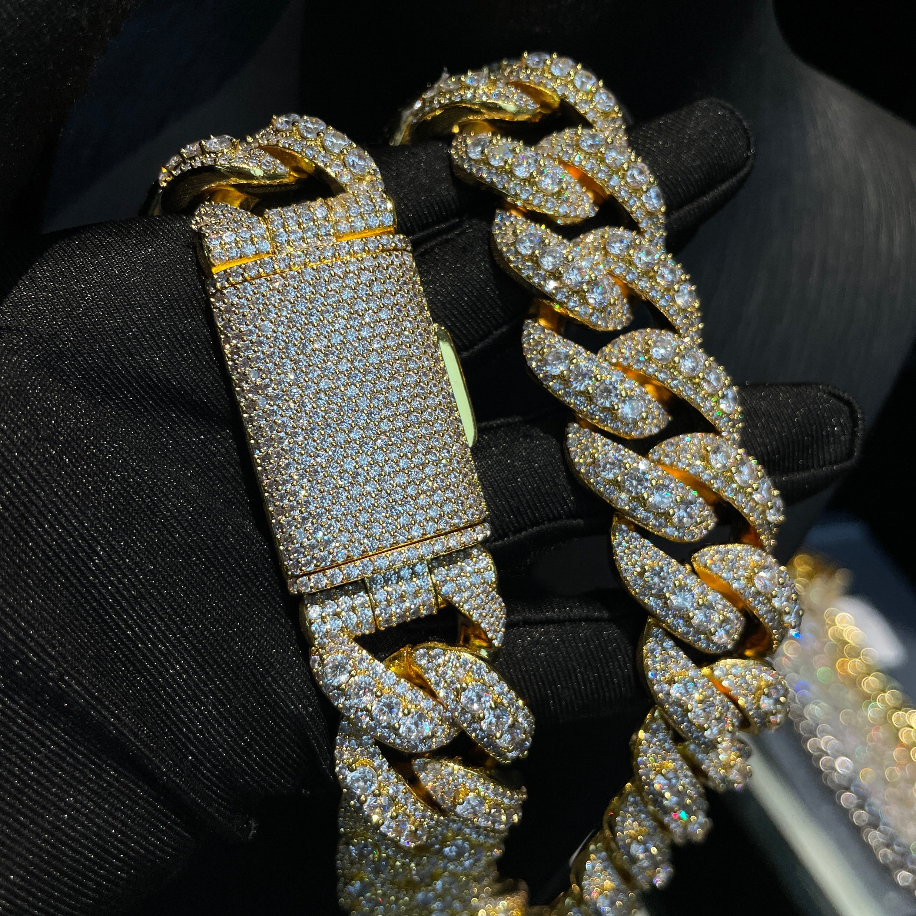 18mm/20mm/25mm Moissanite Hip-Hop Bubble Cuban Chain