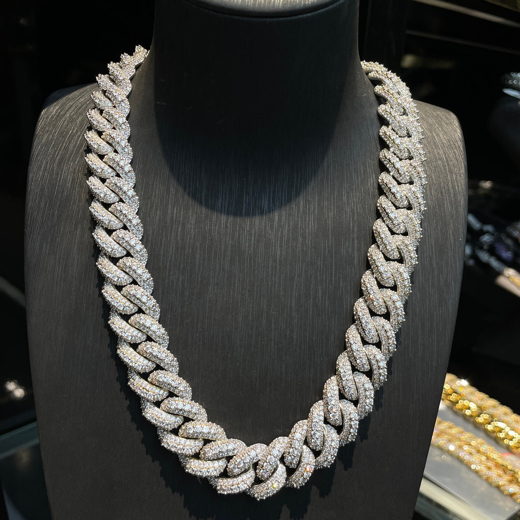 18mm/20mm/25mm Moissanite Hip-Hop Bubble Cuban Chain