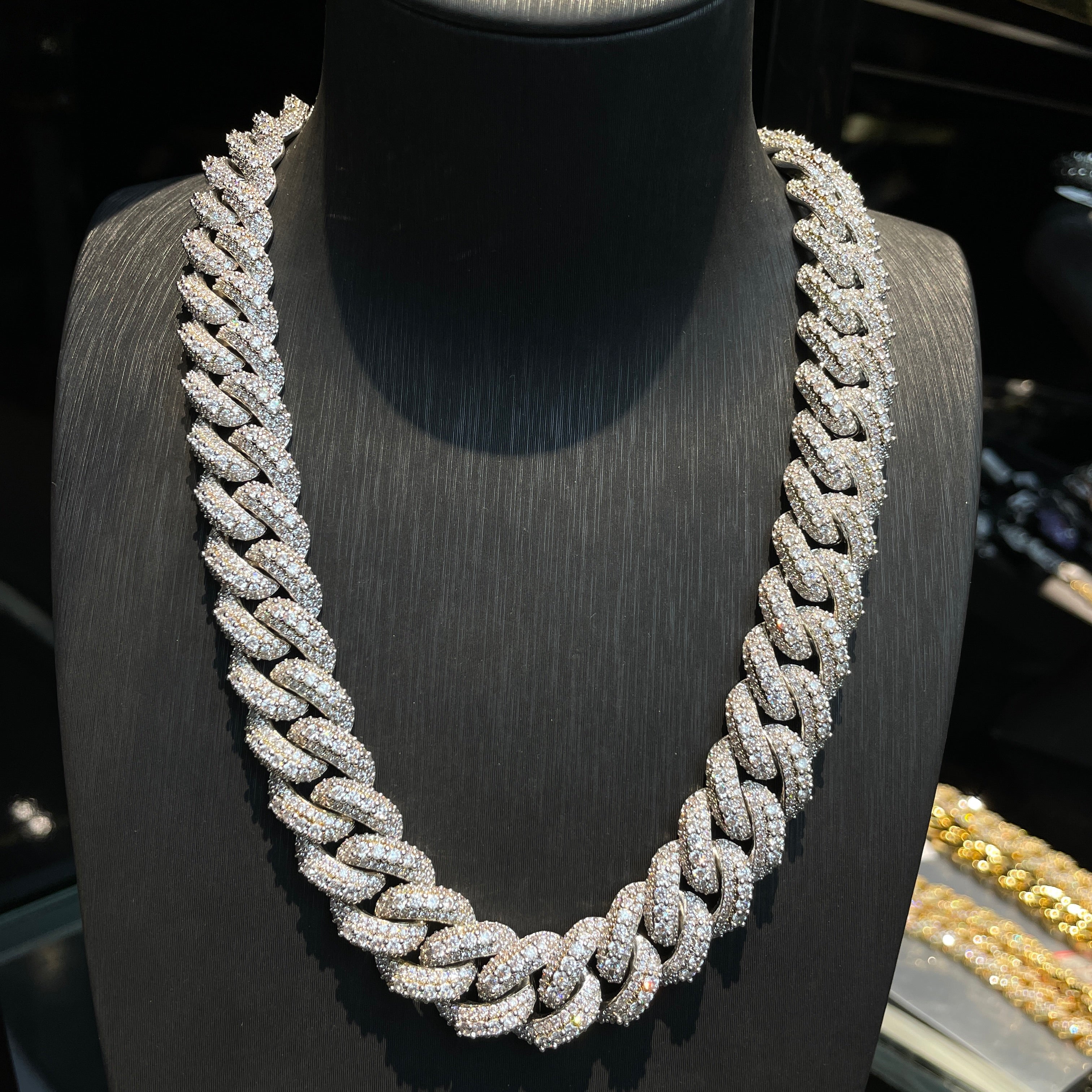 18mm/20mm/25mm Moissanite Hip-Hop Bubble Cuban Chain