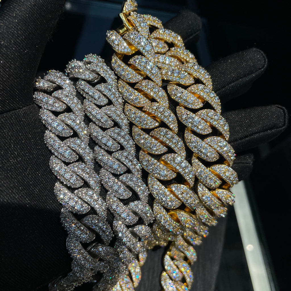 18mm/20mm/25mm Moissanite Hip-Hop Bubble Cuban Chain