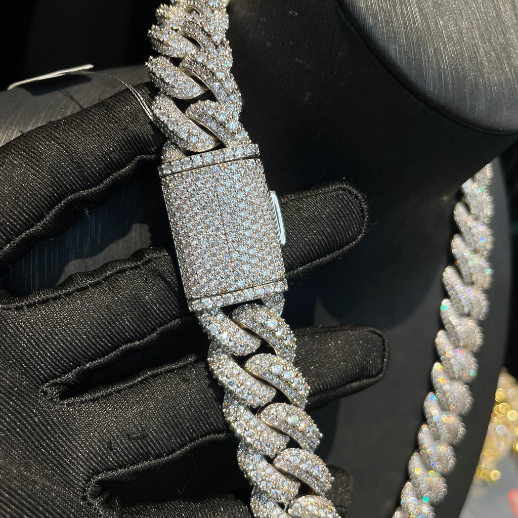 18mm/20mm/25mm Moissanite Hip-Hop Bubble Cuban Chain