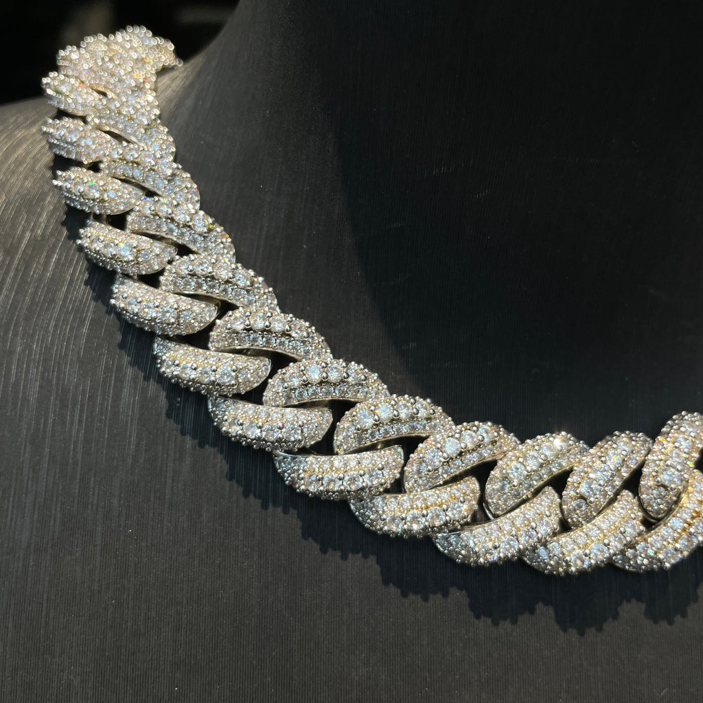 18mm/20mm/25mm Moissanite Hip-Hop Bubble Cuban Chain