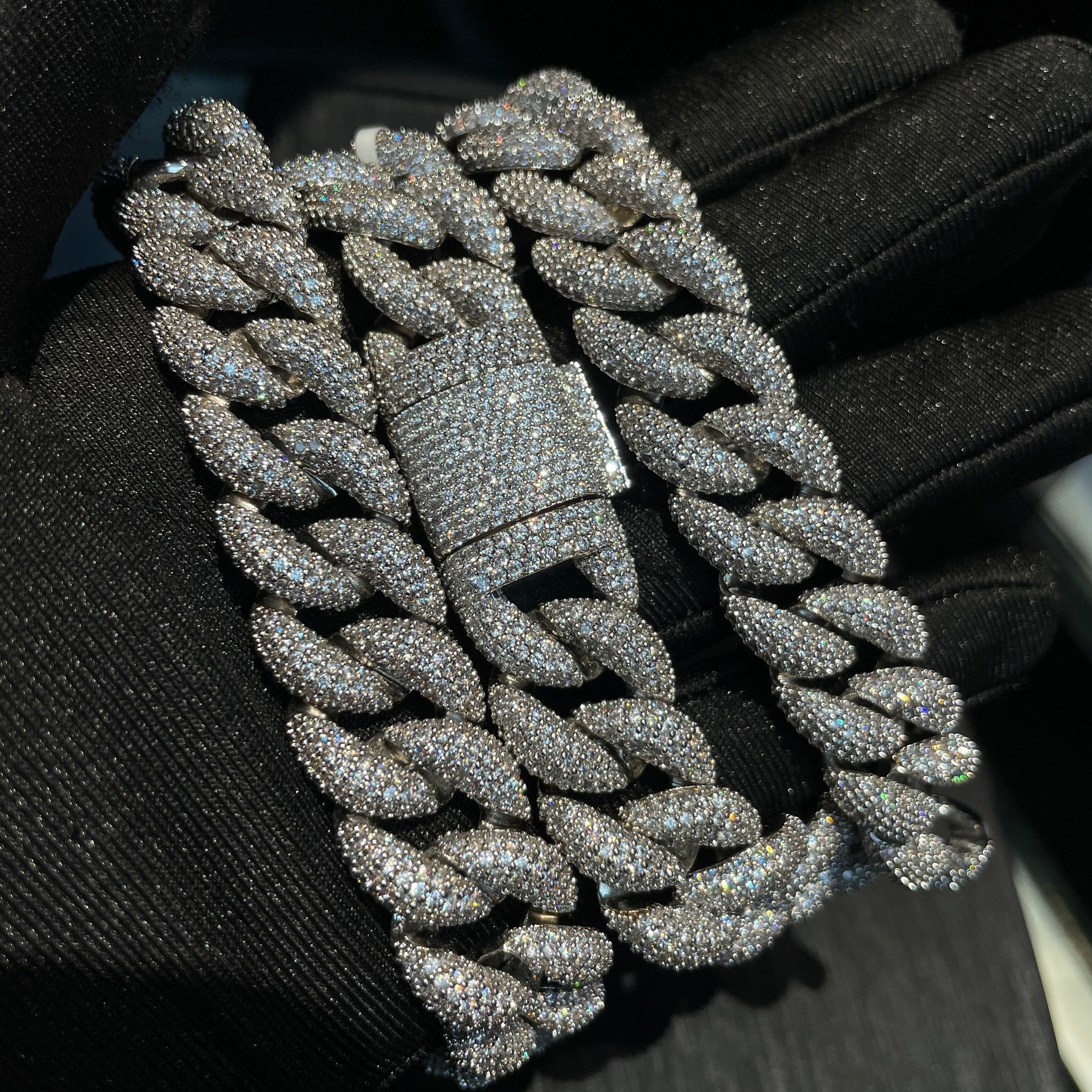 15mm Moissanite Hip Hop Bubble Cuban Chain