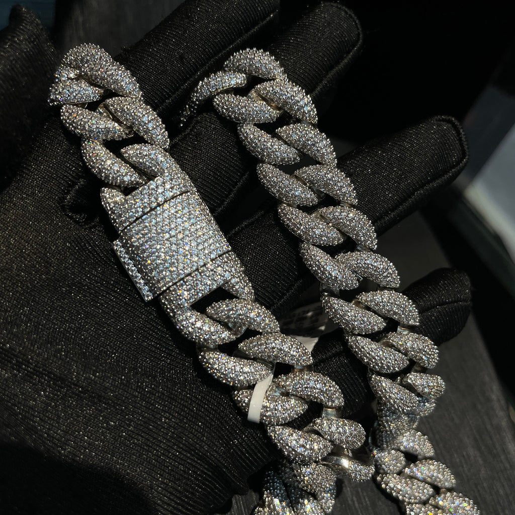 15mm Moissanite Hip Hop Bubble Cuban Chain