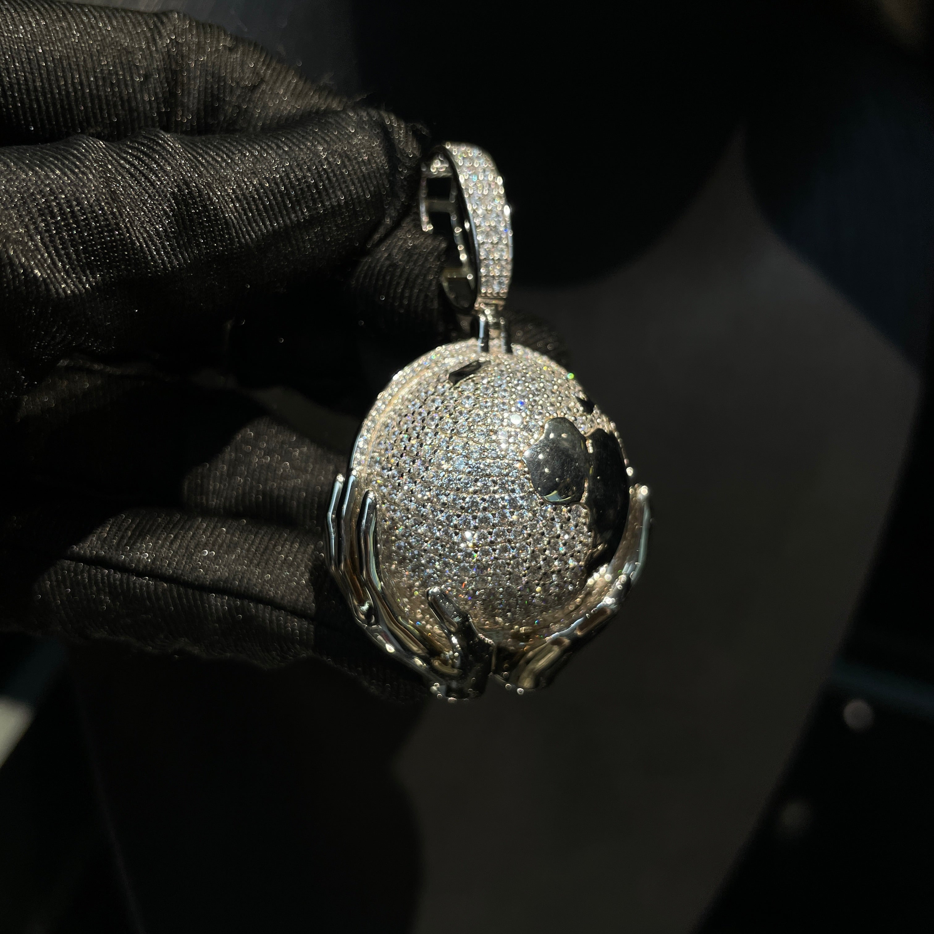 Moissanite Earth-Holding Pendant