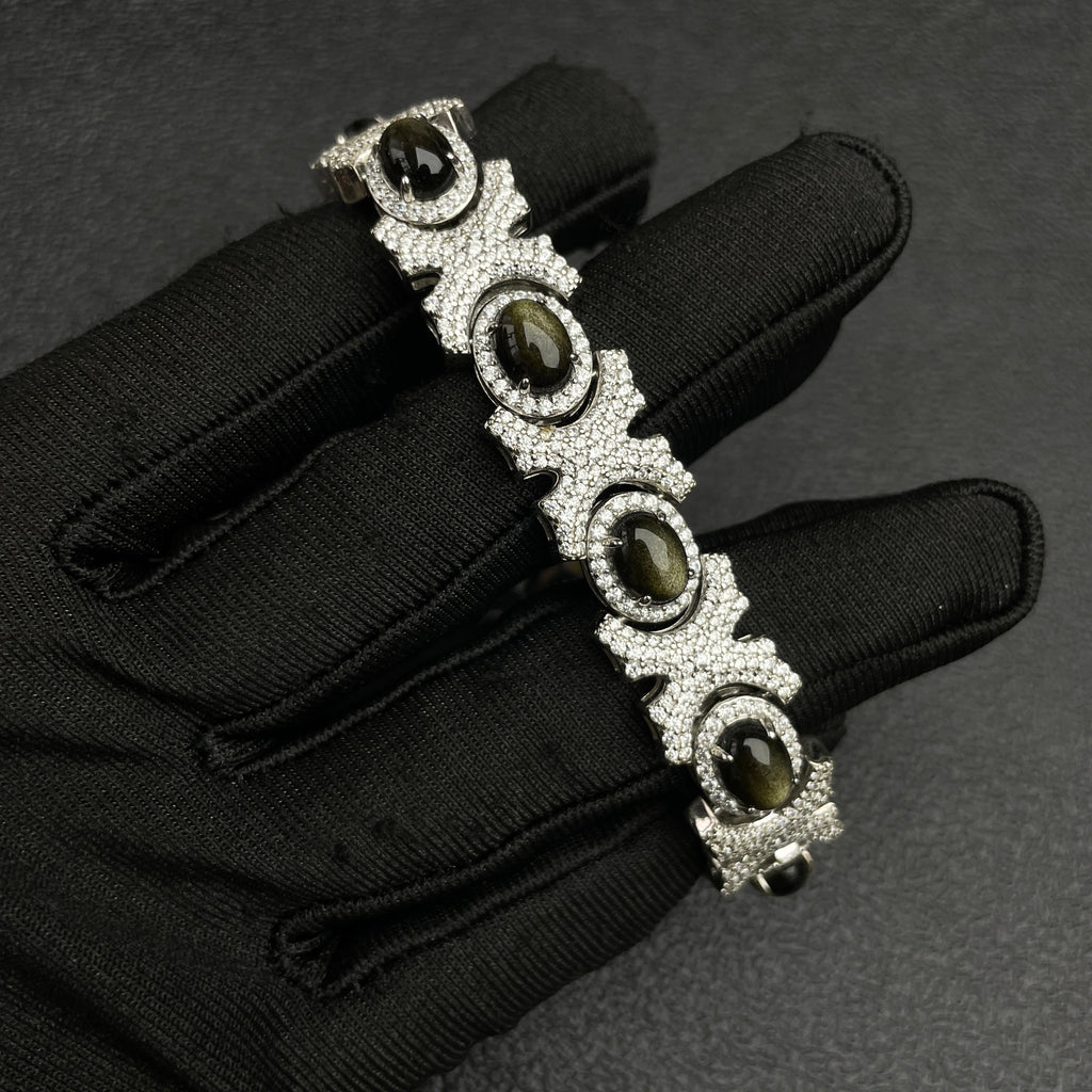 Moissanite Tiger Eye Bracelet