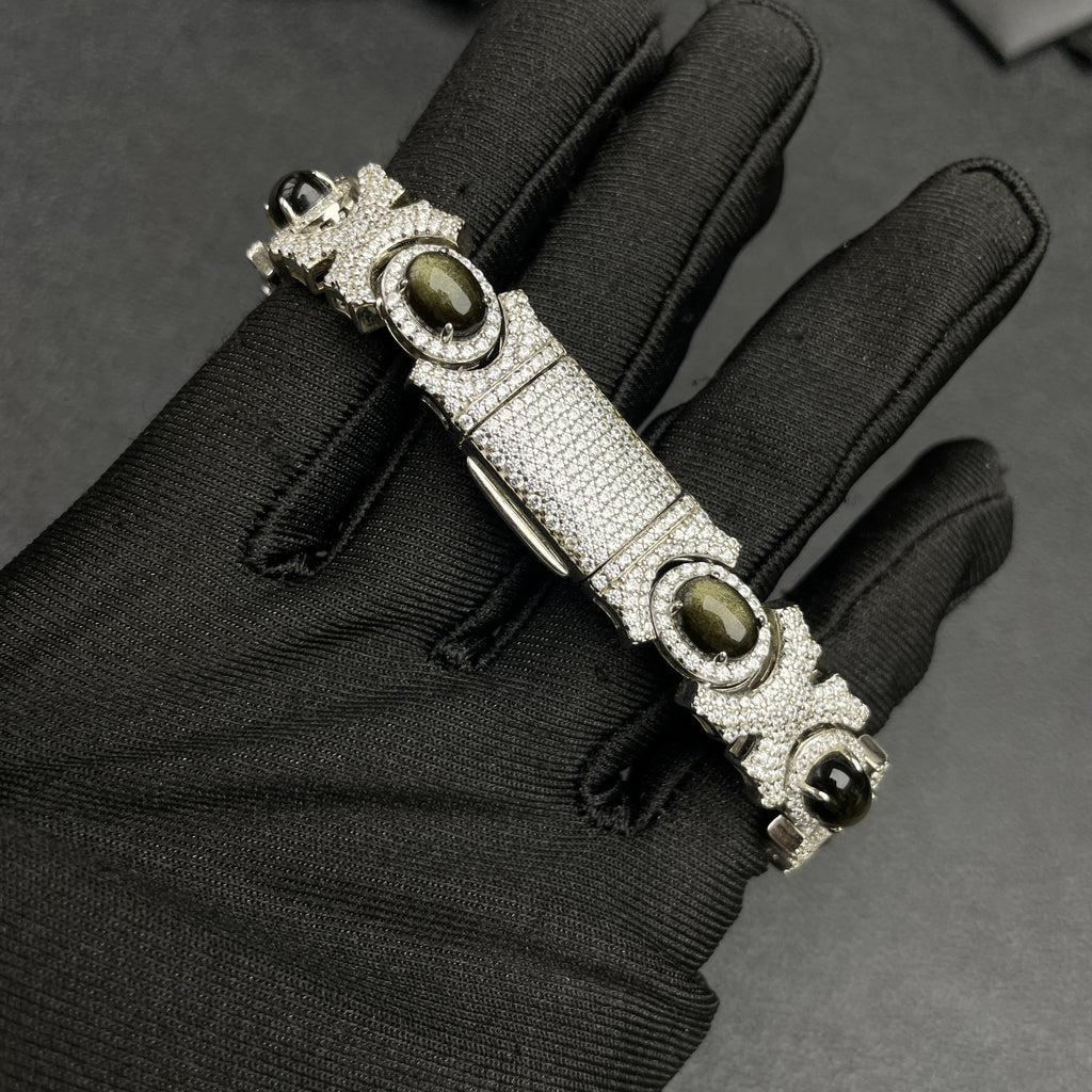 Moissanite Tiger Eye Bracelet