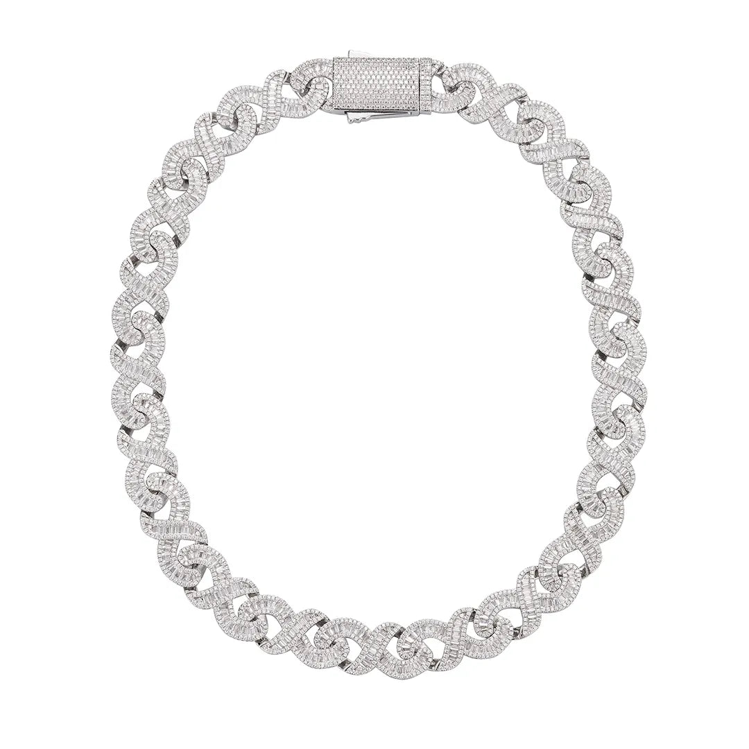 15mm Ice Out Infinity "∞"  Moissanite Diamond Chain