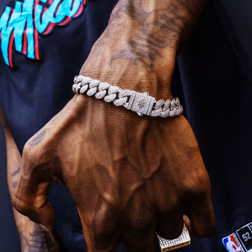 12mm Iced Out Moissanite Cuban Link Bracelet for Men's