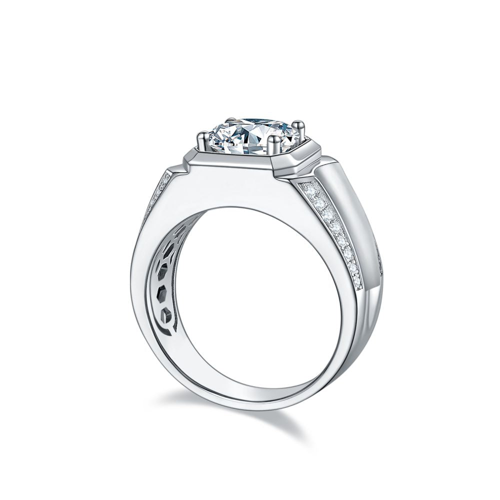 1.0 Carats VVS1 Moissanite Men Ring