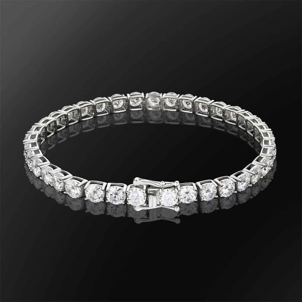 5mm S925 Silver Moissanite Ice Tennis Bracelet