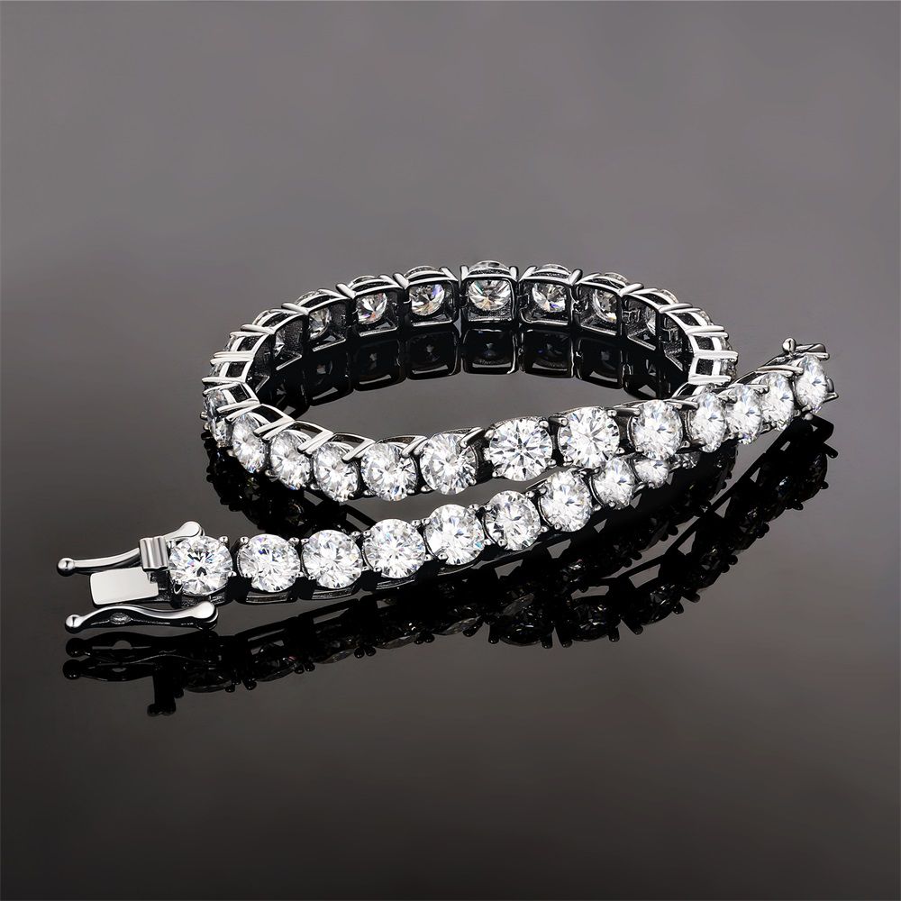 5mm S925 Silver Moissanite Ice Tennis Bracelet