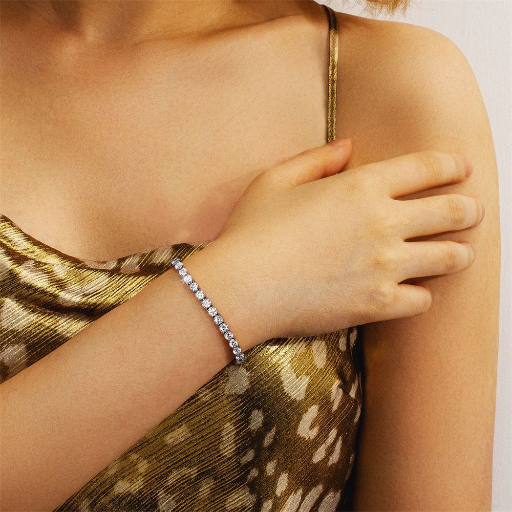5mm S925 Silver Moissanite Ice Tennis Bracelet