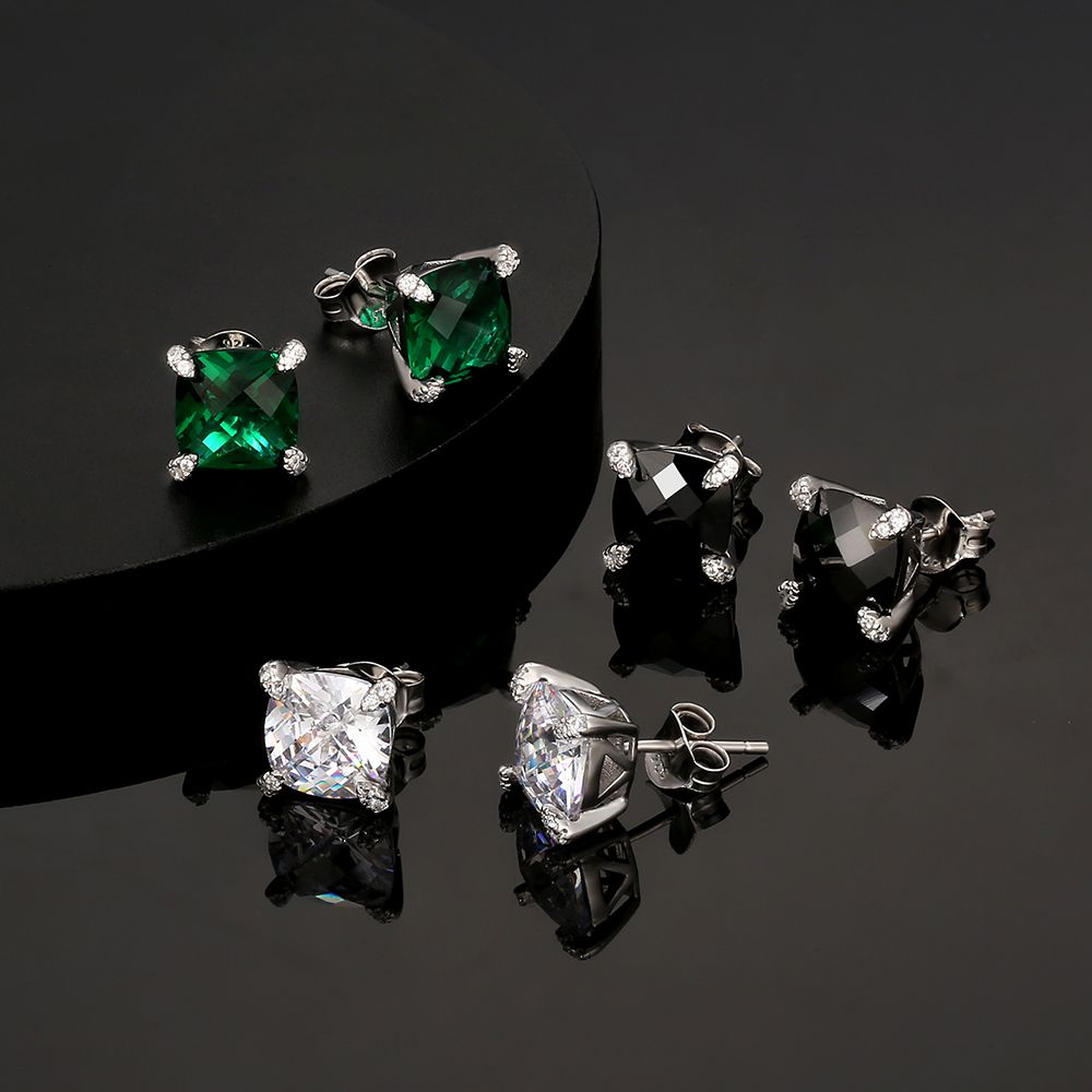 S925 Moissanite Round Diamond Stud Earrings for Men