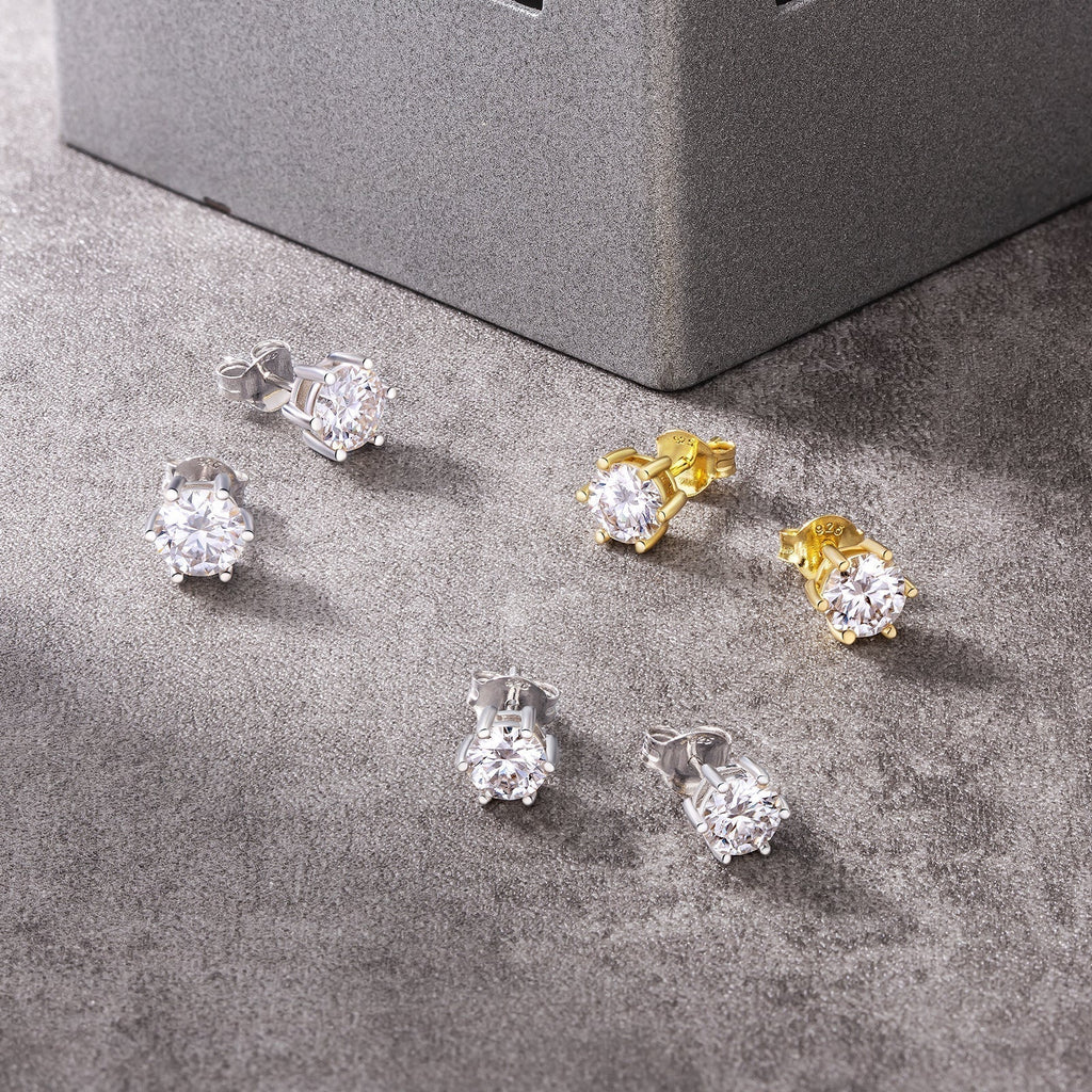 0.6/0.8/1.0 Carats *2 Round Excellent VVS1 Moissanite Earrings