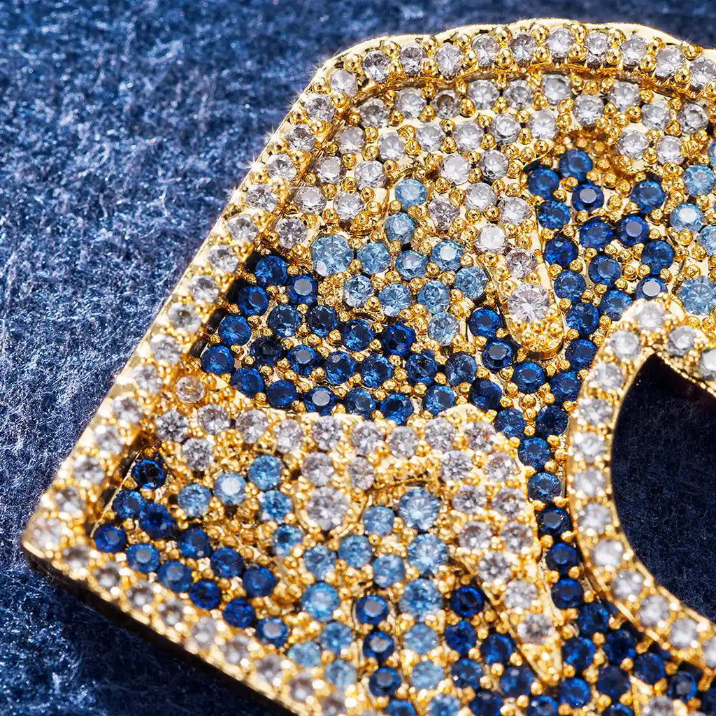 Colorful Gem Sea Wave Moissanite Pendant