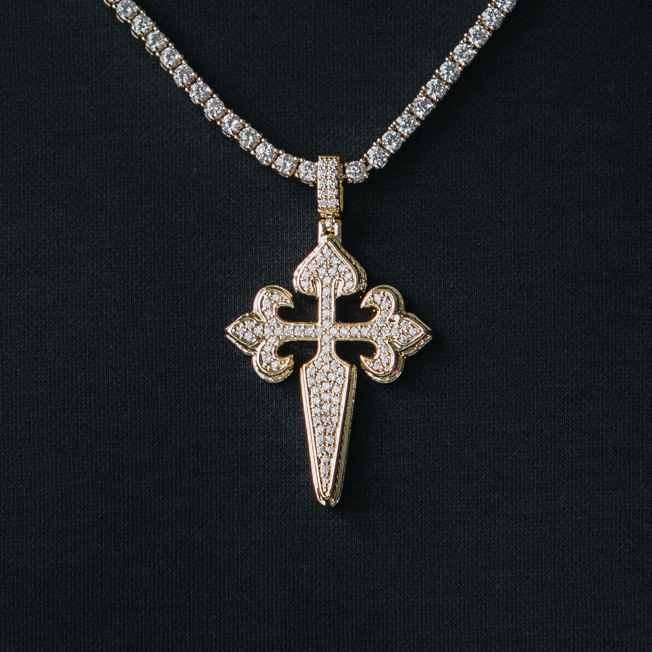 Latin Cross Special Design Moissanite Pendant