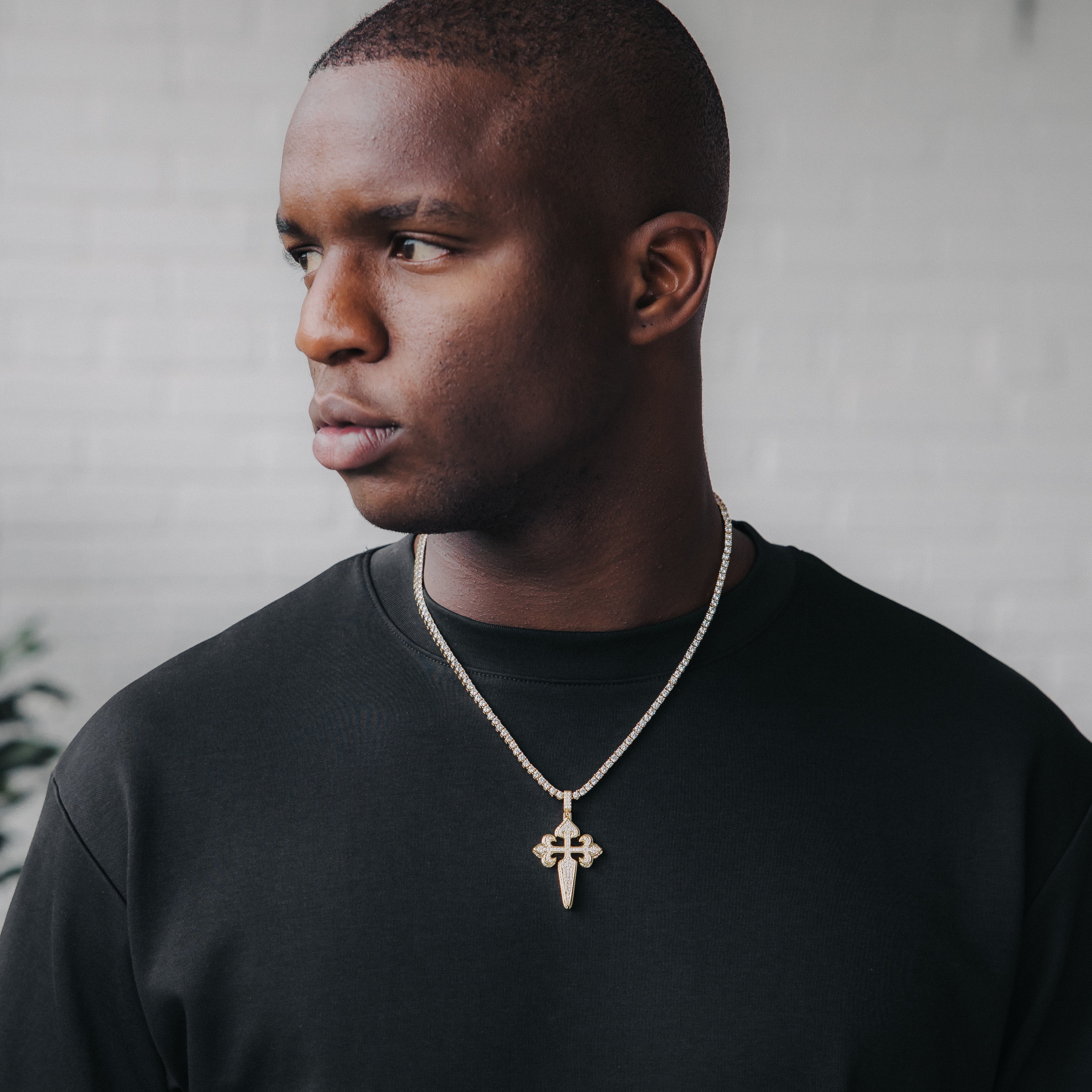 Latin Cross Special Design Moissanite Pendant