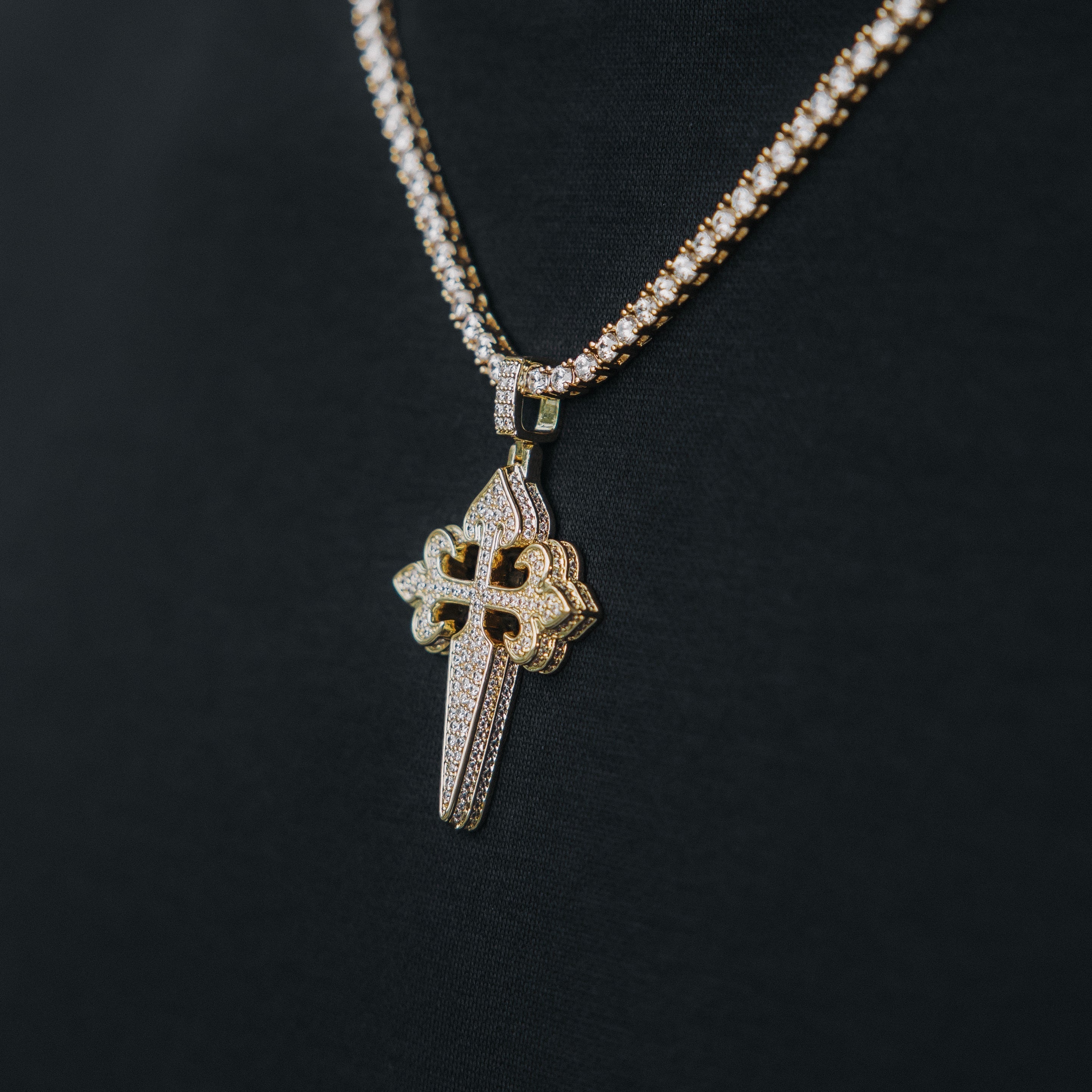 Latin Cross Special Design Moissanite Pendant
