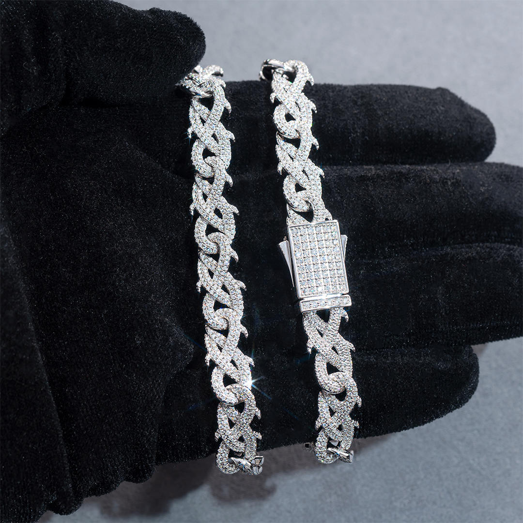 10mm Moissanite Crown Of Thorns  Bracelet