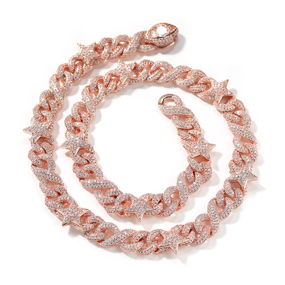 10mm/16mm "Two-tone Star" and "Demon Eye" Cuban Chain