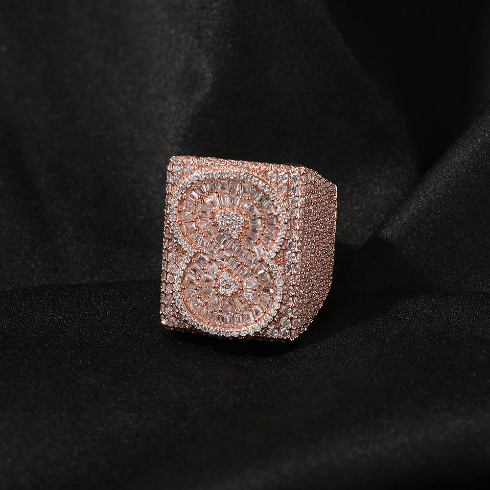 Two Tone Alphabet Digit Moissanite Custom Ring