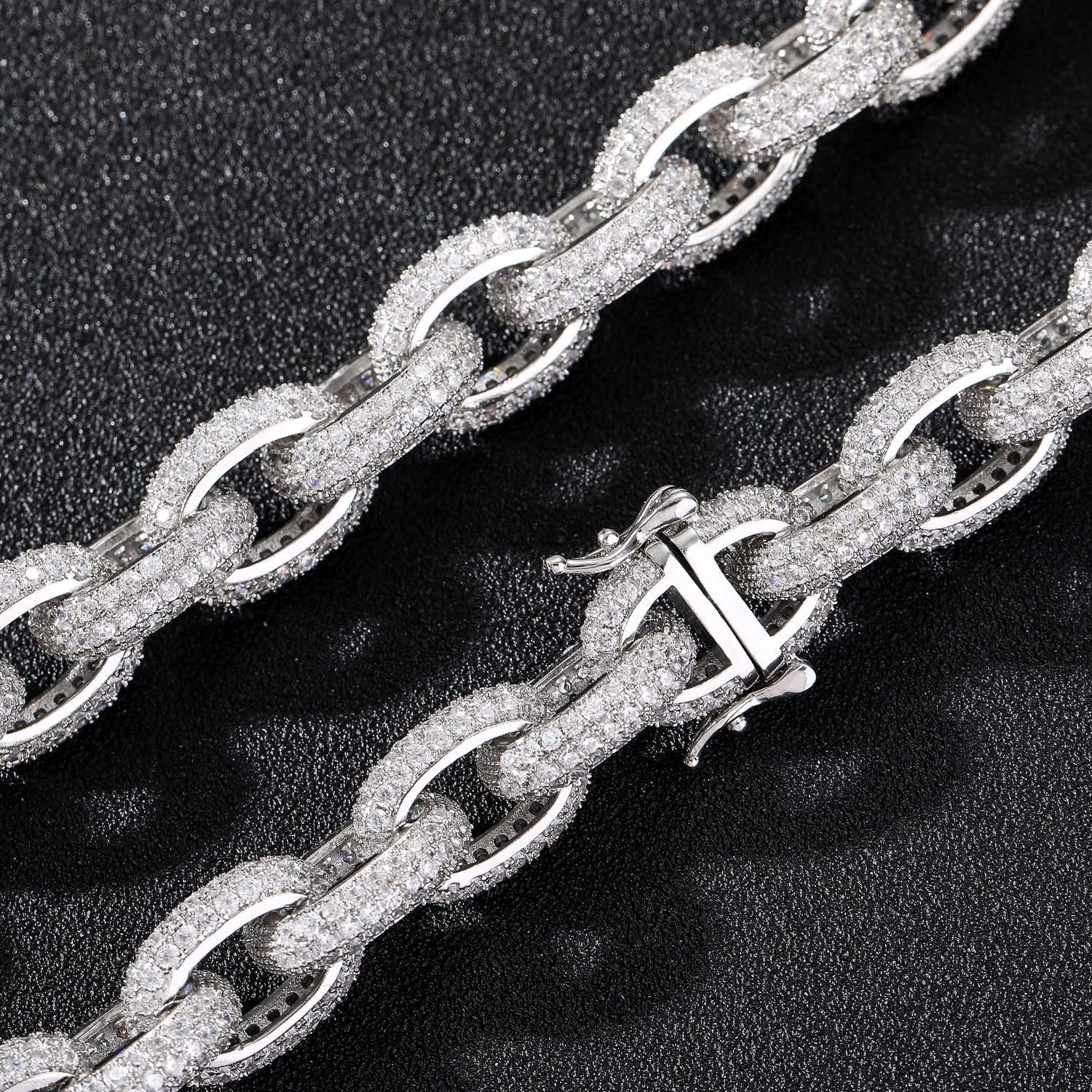 13mm Moissanite Hip Hop O-Chain Necklace