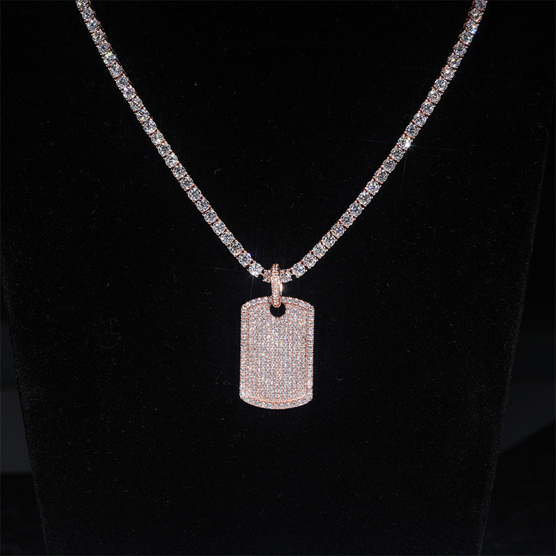 Moissanite Hip Hop Rectangular Pendant