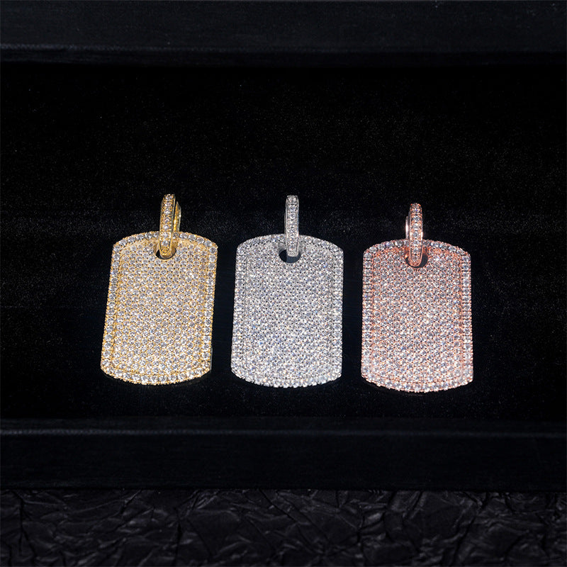 Moissanite Hip Hop Rectangular Pendant