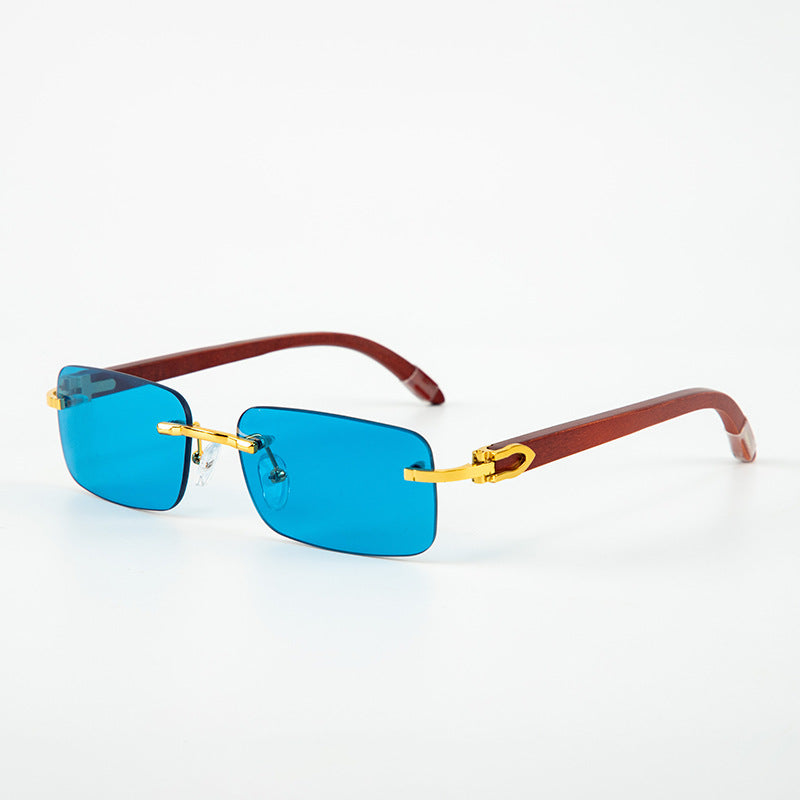 Fashion Frameless Wooden Temple Sunglasses