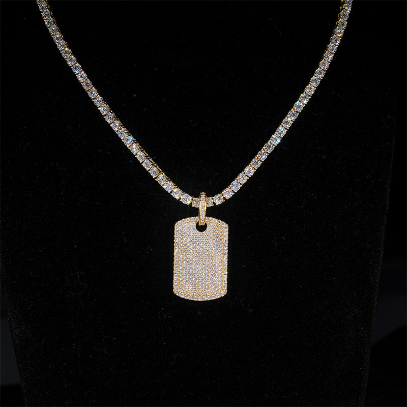 Moissanite Hip Hop Rectangular Pendant