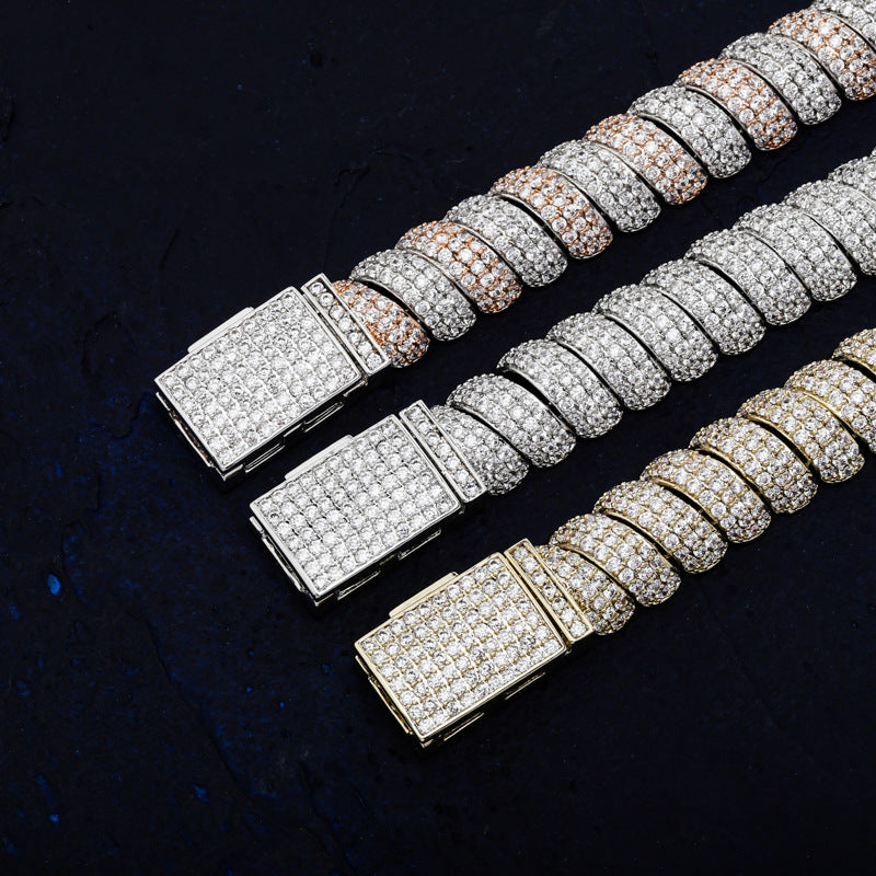 14mm Moissanite Twisted Cuban Chain